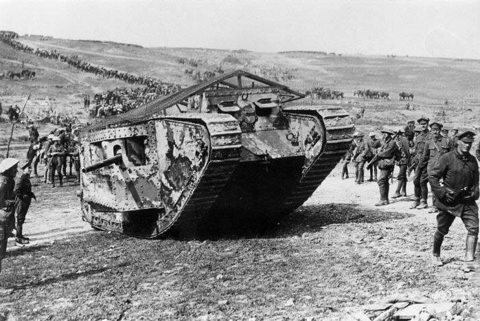 Tanks in large numbers were first used by the British at the battle of