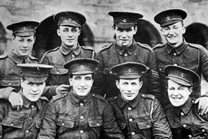 Newfoundland soldiers, "the blue puttees" in Scotland.