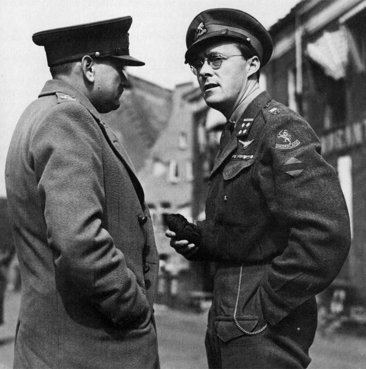 General Reichilt and Canadian Lieutenant-General Foulkes during preliminary negotiations