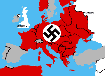 Map of German controlled Europe in 1942.
